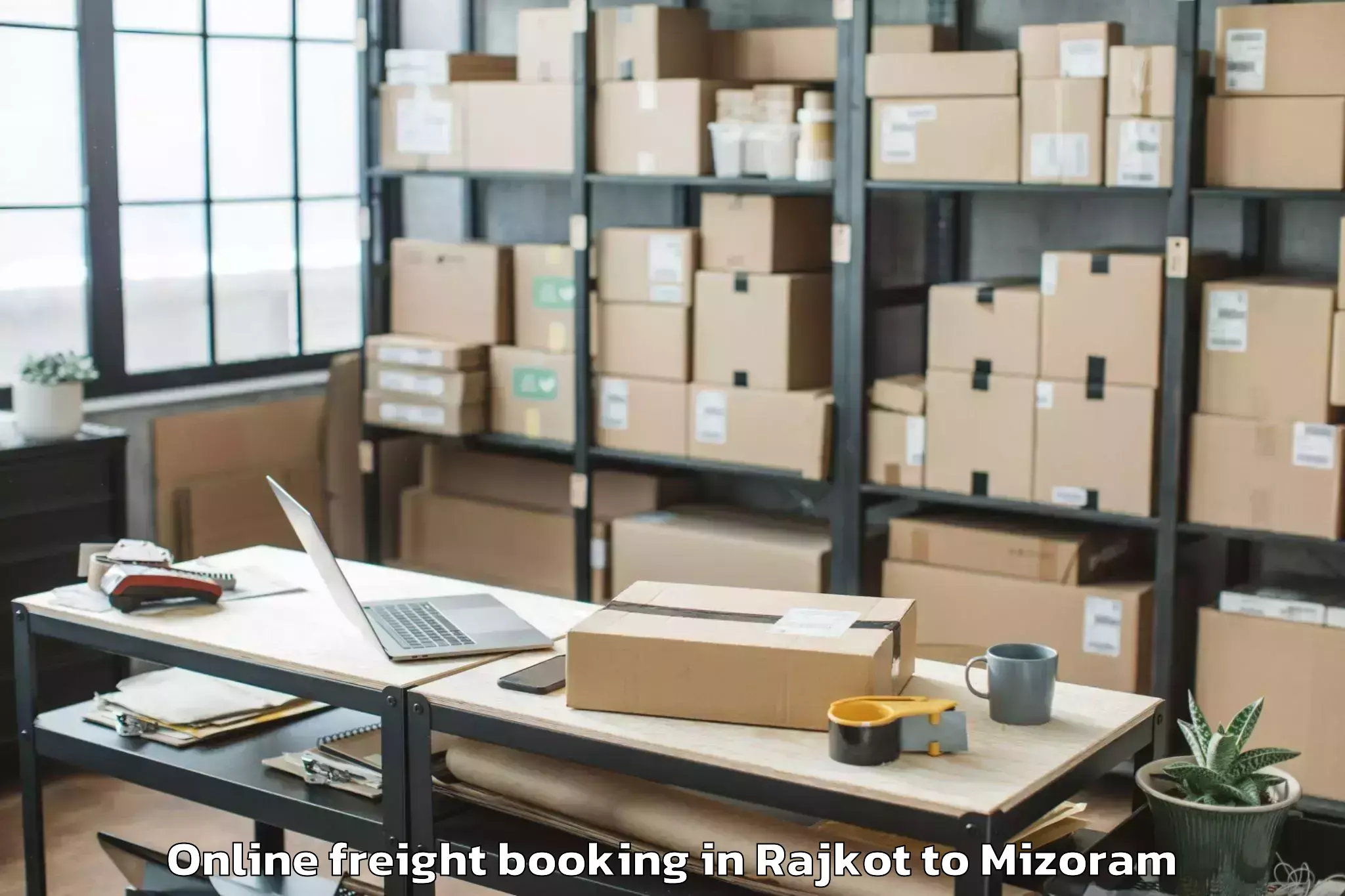 Comprehensive Rajkot to Saitlaw Online Freight Booking